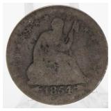 1854 Arrows Seated Liberty Silver Quarter