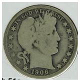 1906-D Barber Silver Half Dollar