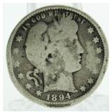 1894 Barber Silver Quarter *Better