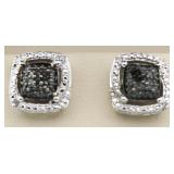 Black Diamond Accent Earrings