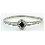 Black Diamond Accent Cuff Bracelet