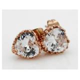 Brilliant 3.00 ct Heart White Topaz Earrings