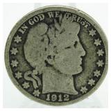 1912-D Barber Silver Half Dollar