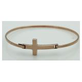 Sideways Cross Cuff Bracelet