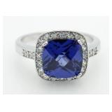 Cushion Cut 3.20 ct Tanzanite Designer Ring