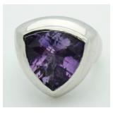 Yurman Style 14.50 ct Amethyst Designer Ring