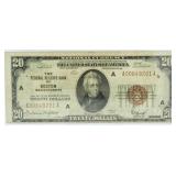 1929 National Currency Boston $20 Bank Note