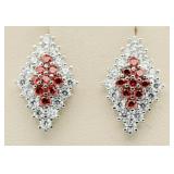 Garnet & White Topaz Earrings