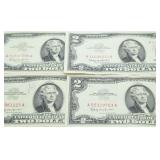 (4) 1963 Red Seal $2 Bank Notes