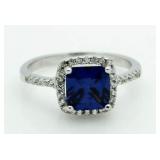 Cushion Cut Sapphire Solitaire Ring