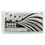 American Flag .999 Pure Silver 10 Ounce Bar