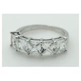 Princess Cut White Topaz Anniversary RIng