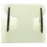 Genuine Black Diamond Hoop Earrings