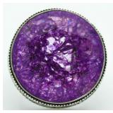 Vintage Style XL Crackle Amethyst Druzy Ring