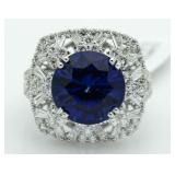 18kt Gold 10.25 ct Sapphire & Diamond Ring