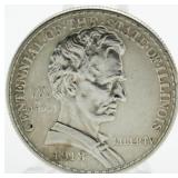 RARE 1918 Lincoln Illinois Centennial Silver Half