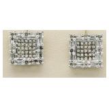 14kt Gold Princess Cut 1.00 ct Diamond Earrings