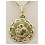 14kt Gold Guardian Angel Charm w