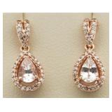 10kt Rose Gold Morganite & Diamond Earrings