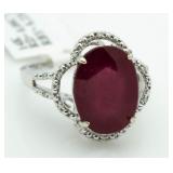 14kt Gold Oval 8.30 ct Ruby & Diamond Ring