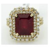 14kt Gold 9.04 ct Ruby & Diamond Ring