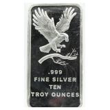 Eagle 10 Ounce .999 Pure Silver Bar