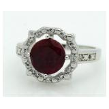 Genuine 2.51 ct Ruby & Diamond Ring