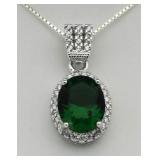 Oval 3.00 ct Emerald Solitaire Pendant