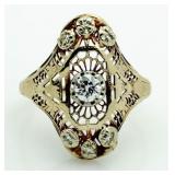 10kt Gold Antique Diamond Estate Ring