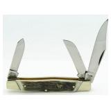 Hen & Rooster Stag Handle Stockman Knife