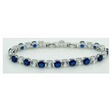 Quality 18.00 ct Blue & White Sapphire Bracelet