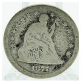 1877 Seated Liberty Silver Quarter