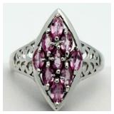 10kt Gold Pink Sapphire Designer Ring