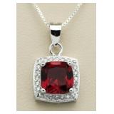 Cushion Cut 2.65 ct Ruby Pendant