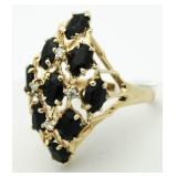 14kt Gold 4.68 ct Onyx & Diamond Ring