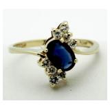 14kt Gold Sapphire & Diamond Dinner Ring