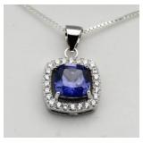 Cushion Cut 2.50 ct Tanzanite Designer Pendant