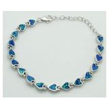 Enamled Australian Blue Opal Designer Bracelet