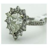 14kt Gold Pear Cut 2.89 ct Diamond Solitaire Ring