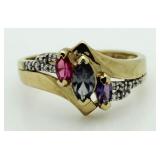 10kt Gold Gemstone & Diamond Ring