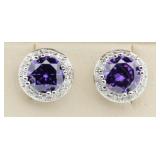 Gorgeous 2.00 ct Amethyst Solitaire Earrings