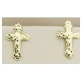 14Kt Gold Cross Earrings