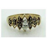 14kt Gold Marquise Cut Diamond Ring