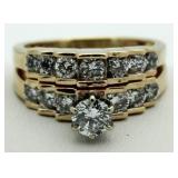 14kt Gold Stunning 1.50 ct Diamond Wedding Set