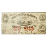 State of Alabama Twenty Five Cent Fractional Note