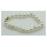 10kt Gold Genuine Pearl Baby Bracelet