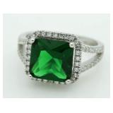 Cushion Cut 4.10 ct Emerald Designer Ring