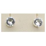 Brilliant 1.00 ct White Topaz Solitaire Earrings