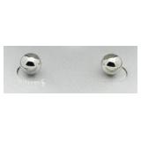 14kt White Gold Ball Earrings