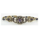 Genuine 1.72 ct Amethyst & Diamond Ring